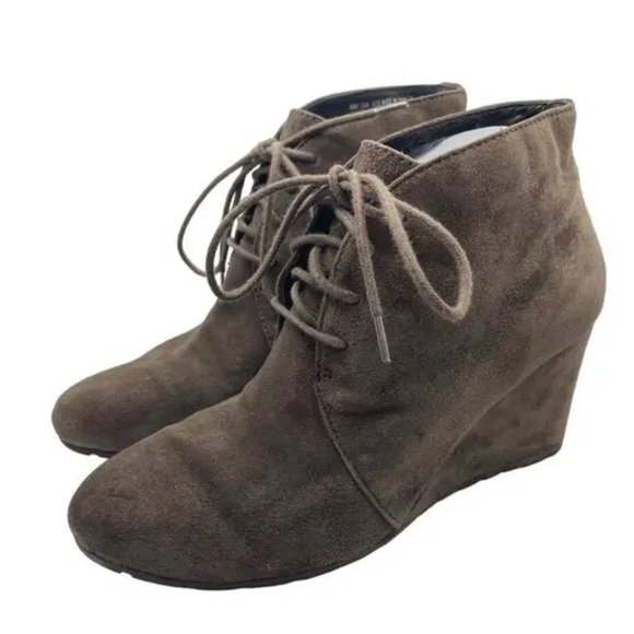 Women’s Suede Wedge Ankle Boots - Picture 1 of 5
